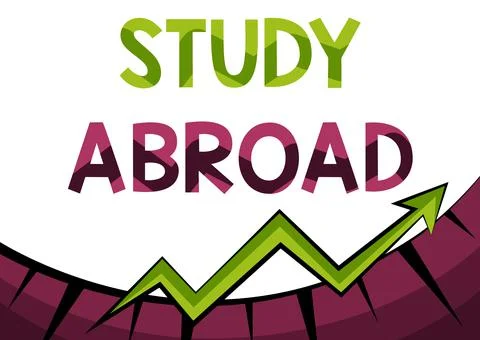 Text sign showing Study Abroad. Business overview Pursuing educational Stock Illustration
