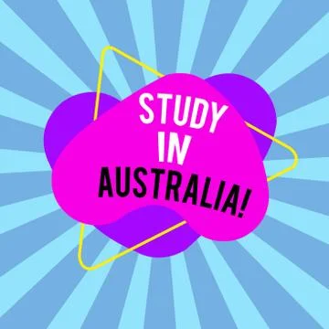 Text sign showing Study In Australia. Conceptual photo going into foreign Stock Illustration