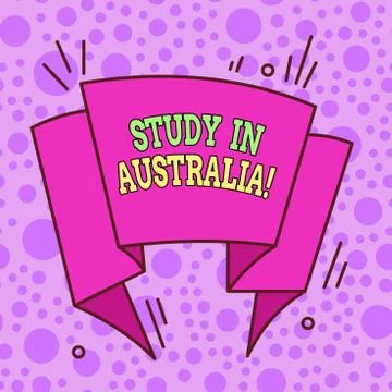 Text sign showing Study In Australia. Conceptual photo going into foreign Stock Illustration
