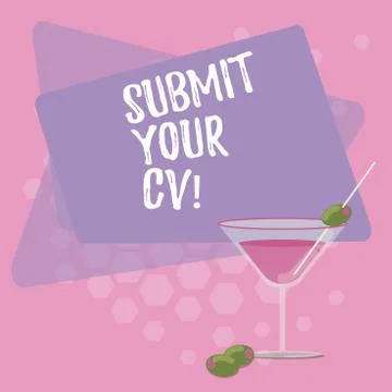 Text sign showing Submit Your Cv. Conceptual photo Looking for a job Recruitment イラスト素材