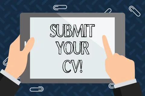 Text sign showing Submit Your Cv. Conceptual photo Looking for a job Recruitment イラスト素材