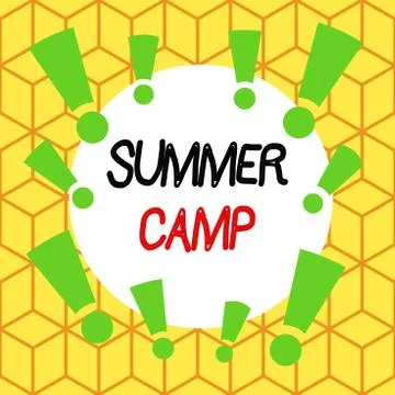 Text sign showing Summer Camp. Conceptual photo supervised program for children Stock Illustration