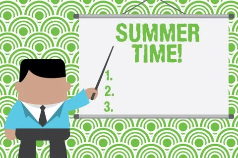 Text sign showing Summer Time. Conceptual photo achieve longer evening daylight Stock-Illustration
