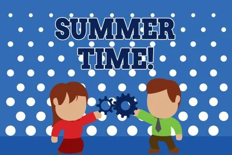 Text sign showing Summer Time. Conceptual photo achieve longer evening daylight Stock-Illustration
