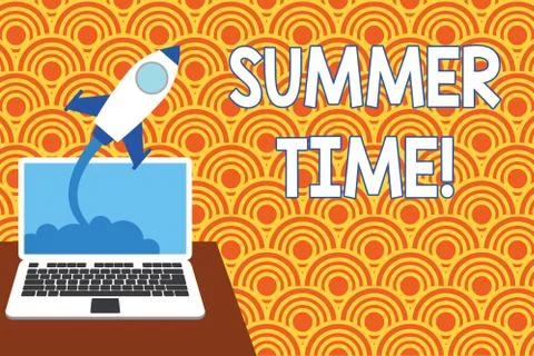 Text sign showing Summer Time. Conceptual photo achieve longer evening daylight Stock-Illustration