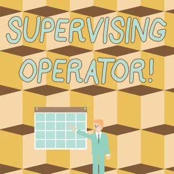 Text sign showing Supervising Operator. Conceptual photo monitoring and Illustrazione stock
