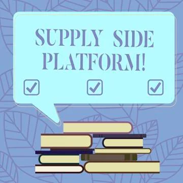 Text sign showing Supply Side Platform. Conceptual photo Software that puts up Illustrazione stock