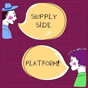 Text sign showing Supply Side Platform. Conceptual photo Software that puts up Illustrazione stock