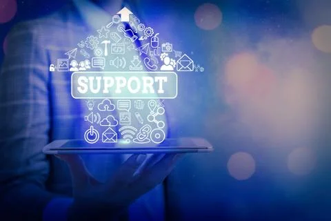 Text sign showing Support. Conceptual photo thing that bears the weight of Stock Photos