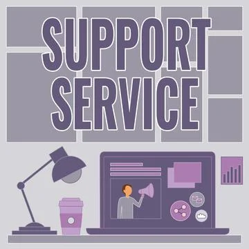 Text sign showing Support Service. Business overview activity for execution of a Stock Illustration