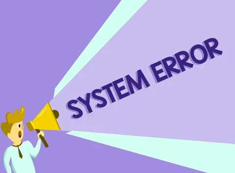 Text sign showing System Error. Conceptual photo Technological failure Software Stock-Illustration