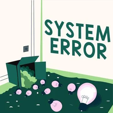Text sign showing System Error. Conceptual photo Technological failure Software Stock-Illustration