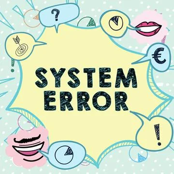 Text sign showing System Error. Business approach Technological failure Software Stock-Illustration