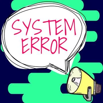 Text sign showing System Error. Internet Concept Technological failure Software Stock-Illustration