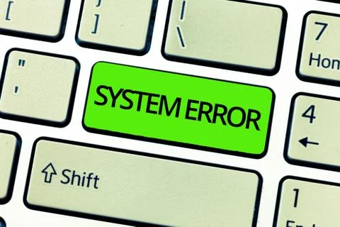 Text sign showing System Error. Conceptual photo Technological failure Software Fotos de archivo