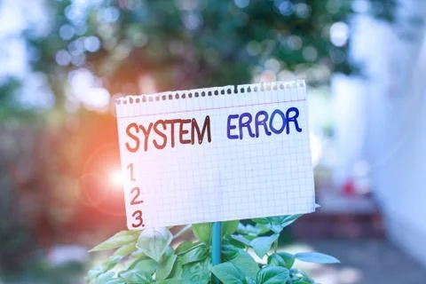Text sign showing System Error. Conceptual photo instruction that is not Foto stock