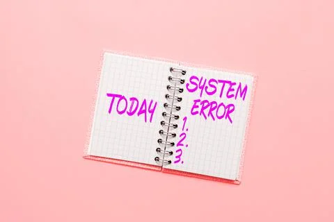 Text sign showing System Error. Word Written on Technological failure Software 스톡 사진