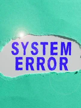 Text sign showing System Error. Concept meaning Technological failure Software Stock Photos