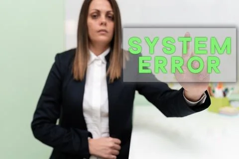 Text sign showing System Error. Internet Concept Technological failure Software Fotos de archivo