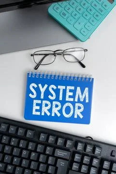Text sign showing System Error. Business overview Technological failure Software 스톡 사진