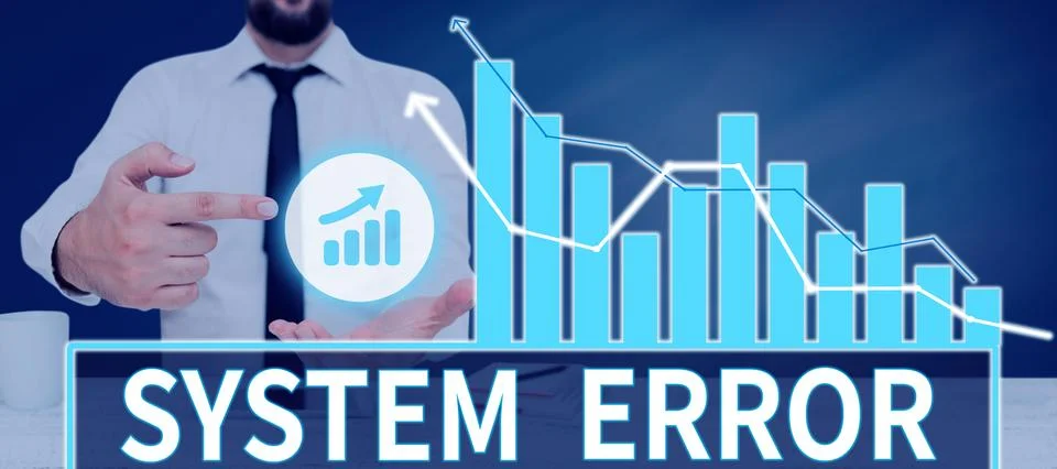 Text sign showing System Error. Concept meaning Technological failure Software 스톡 사진