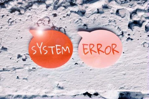 Text sign showing System Error. Conceptual photo Technological failure Software Fotos de archivo