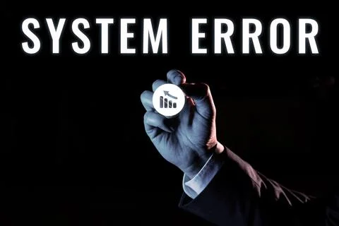 Text sign showing System Error. Word Written on Technological failure Software Foto stock