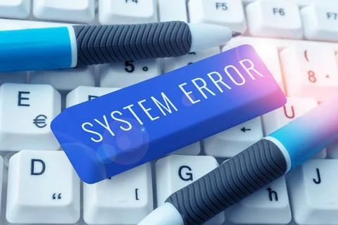 Text sign showing System Error. Word for Technological failure Software collapse Foto stock