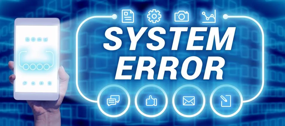 Text sign showing System Error. Business overview Technological failure Software 库存照片