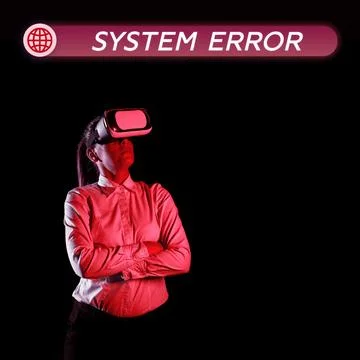 Text sign showing System Error. Business overview Technological failure Software Fotos de archivo