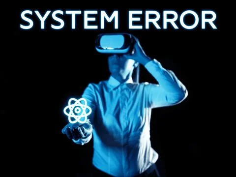 Text sign showing System Error. Business showcase Technological failure Software Stockfoto's