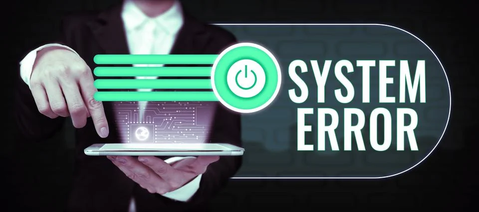 Text sign showing System Error. Business concept Technological failure Software Foto stock