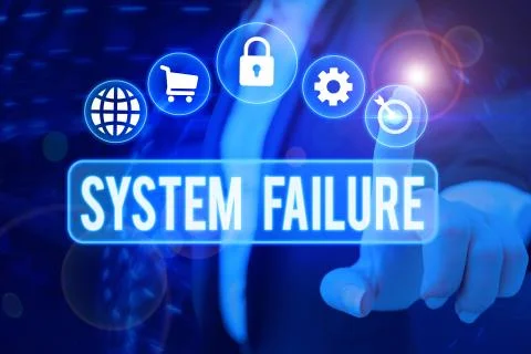 Text sign showing System Failure. Conceptual photo Occur because of a hardware 库存照片