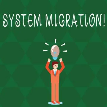 Text sign showing System Migration. Conceptual photo Moving programs to another Stock Illustration