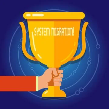 Text sign showing System Migration. Conceptual photo Moving programs to another Stock Illustration