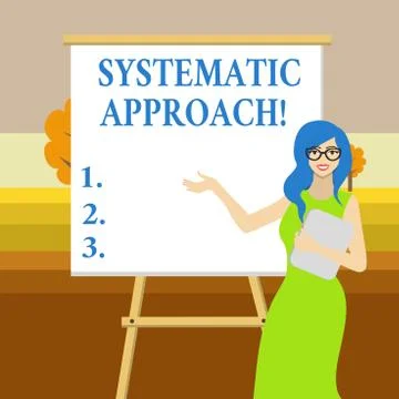 Text sign showing Systematic Approach. Conceptual photo A process used to Stock Illustration