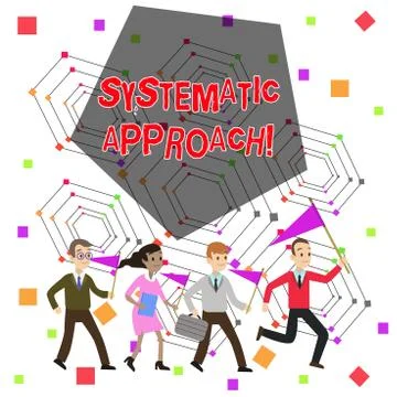 Text sign showing Systematic Approach. Conceptual photo A process used to 스톡 일러스트