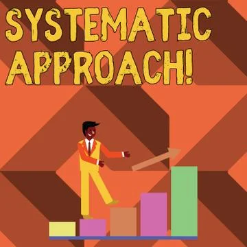Text sign showing Systematic Approach. Conceptual photo A process used to 스톡 일러스트