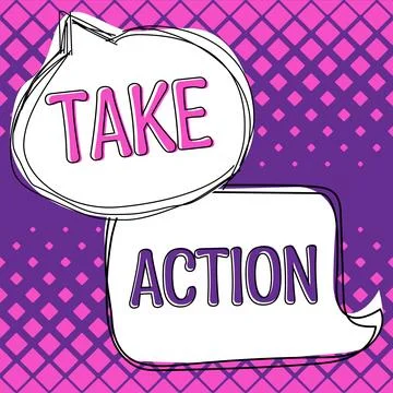 Text sign showing Take Action. Business overview advices someone to do something 스톡 일러스트