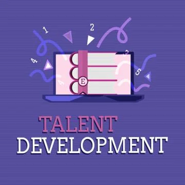 Text sign showing Talent Development. Conceptual photo Building Skills Abilities Ilustración de archivo