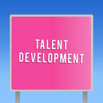 Text sign showing Talent Development. Conceptual photo Building Skills Abilities Ilustración de archivo