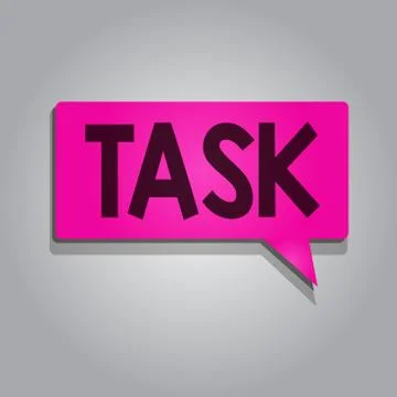 Text sign showing Task. Conceptual photo A piece of work to be done and Stock Illustration