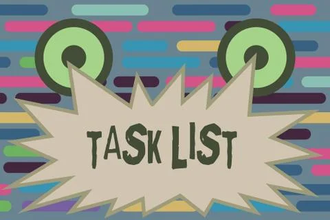 Text sign showing Task List. Conceptual photo Planification reminder group of Stock Illustration