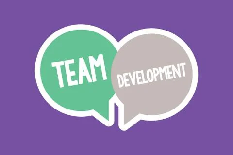 Text sign showing Team Development. Conceptual photo learn why and how small Illustrazione stock