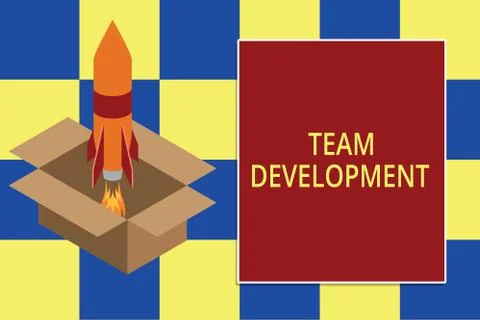 Text sign showing Team Development. Conceptual photo learn why and how small Stock-Illustration