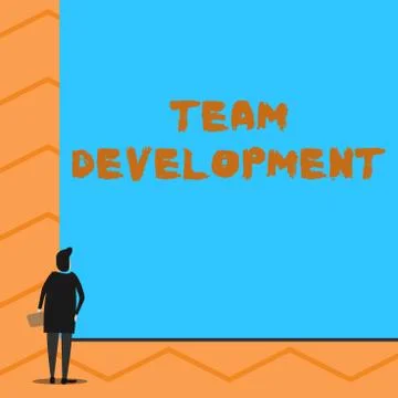 Text sign showing Team Development. Conceptual photo learn why and how small Illustrazione stock