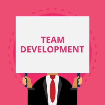 Text sign showing Team Development. Conceptual photo learn why and how small Stock-Illustration