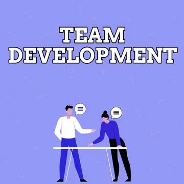 Text sign showing Team Development. Business approach learn why and how small Illustrazione stock