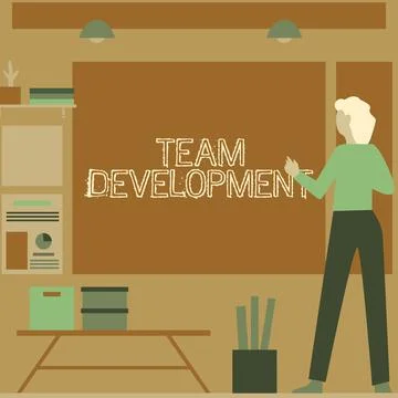 Text sign showing Team Development. Conceptual photo learn why and how small Illustrazione stock