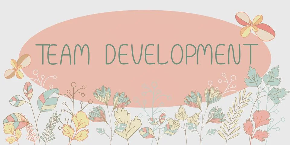 Text sign showing Team Development. Conceptual photo the enhancement of the Stock Illustration